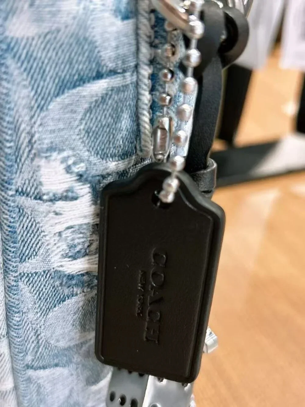 NWT Coach Tristan Crossbody Bag 14 In Loved Signature Denim With Charms CET70